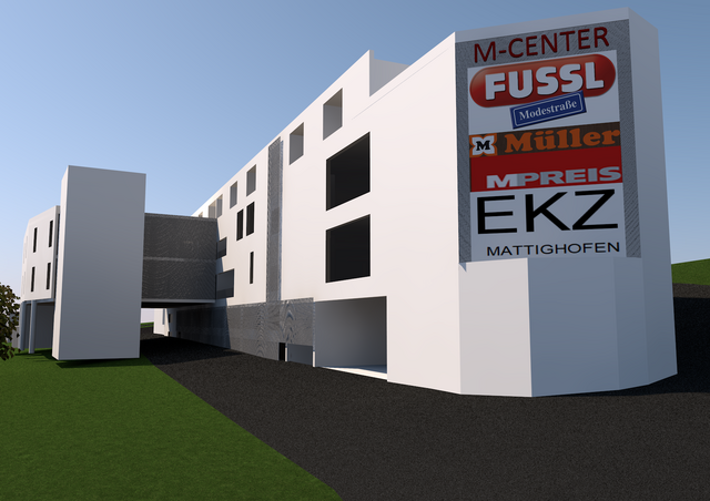 Visualisierung des M-Centers Mattighofen. | Foto: b3d visual communication