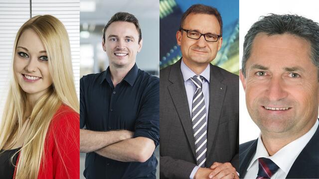 Von links: Lisa Marie Müller (Zeughammerwerk Müller), Christian Puggl (PMS), Horst Jöbstl (Schwing), Gottfried Joham (Mondi) | Foto: Privat