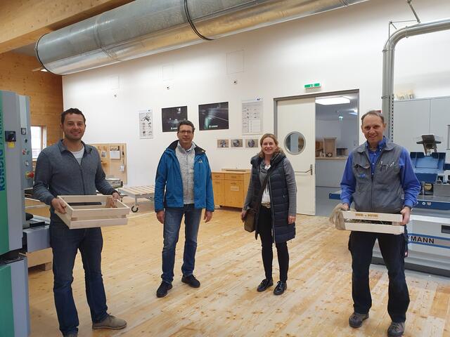 Projekt Kuchler Kisterlbau (v. l.) FH Kuchl: Andreas Haunsperger, Dietmar Juriga, Monika Kohlreiter und Manfred Lienbacher.  | Foto: TVB Kuchl
