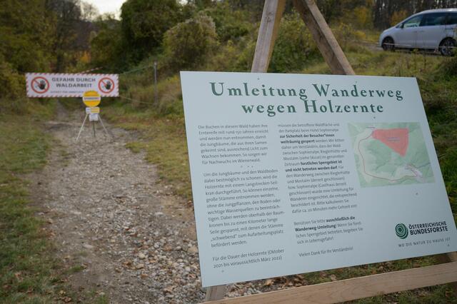 Information zur Umleitung eines Wanderweges | Foto: ÖBf-Archiv/F. Helmrich