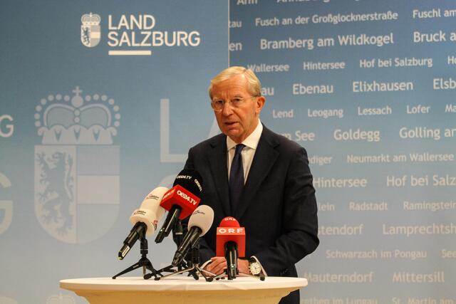 Landeshauptmann Wilfried Haslauer zur aktuellen Covid-Lage. | Foto: Land Salzburg/Melanie Hutter