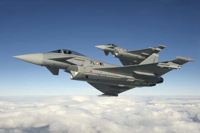  Die Eurofighter des Bundesheeres trainieren von 15. November bis 26. November 2021 Abfangmanöver im Überschallbereich.


 | Foto: Bundesheer/Markus Zinner
