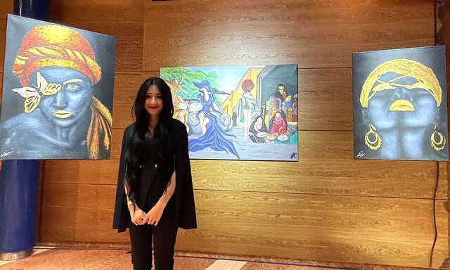 Nabaa Alawam stellte im Festsaal aus. | Foto: Kogler