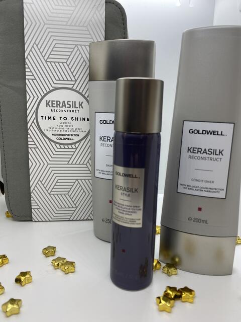 Reconstruct Geschenkset für schönes Haar in seiner geschmeidigsten Form (Shampoo, Conditioner und strukturgebendes Finish Spray)