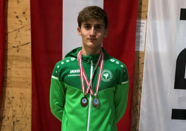 Marius Schmelzer von der Karate Union Köflach eroberte zwei Medaillen in Saalfelden. | Foto: KK