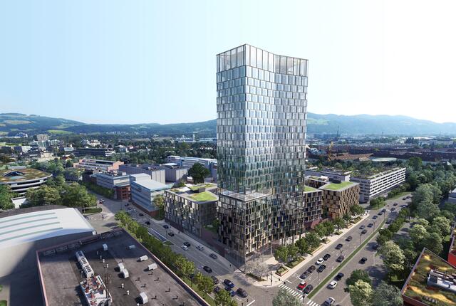Für die Ausstellungsmacher eine der großen Bausünden: der geplante 110 Meter hohe Quadrill-Tower.