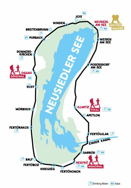 Übersichtskarte der 24 Stunden Burgenland Extrem Tour