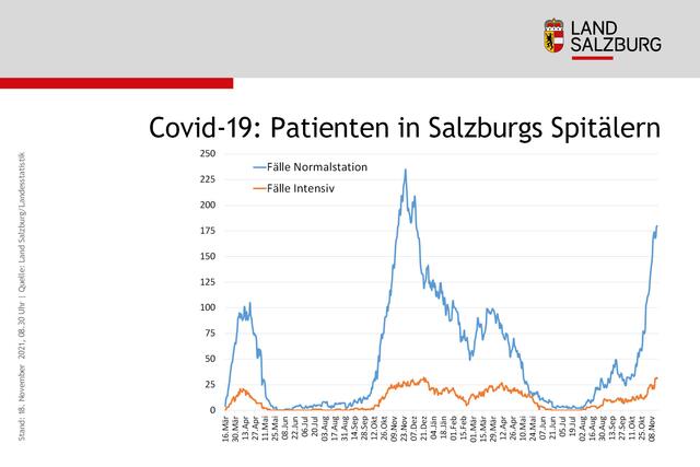 Infografik des Landes Salzburg, Stand: 18. November 2021, 8:30 Uhr. | Foto: Land Salzburg