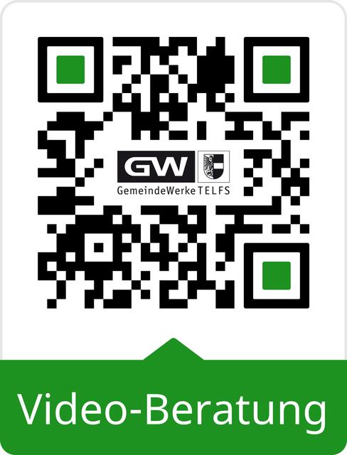 Über diesen QR-Code gelangen KundInnen bequem zur GemeindeWerke-Live-Videoberatung. | Foto: Gemeindewerke Telfs