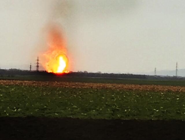 2017 Gasexplosion in Baumgarten. Die Stichflamme war kilometerweit zu sehen.