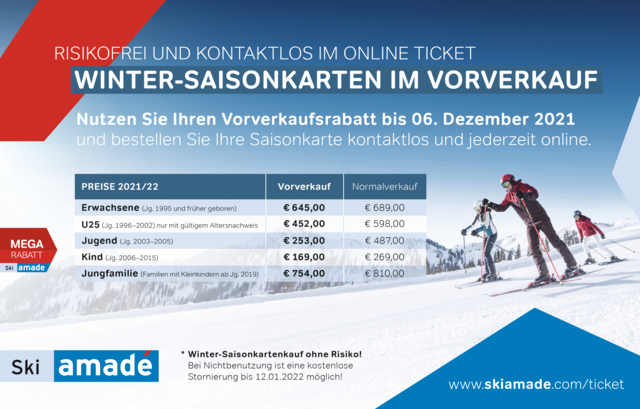 Winter-Saisonkarten im Vorverkauf – Risikofrei und Kontaktlos im Online Ticket