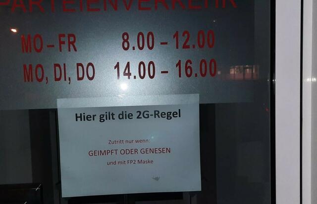 Der Aushang wurde mittlerweile entfernt.