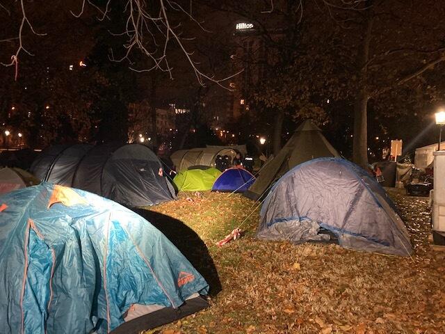 Protestcamp von der Polizei aufgelöst: Mehrere Wochen campierten Demonstrantinnen und Demonstranten gegen die aktuellen Corona-Maßnahmen im Stadtpark. | Foto: LPD Wien