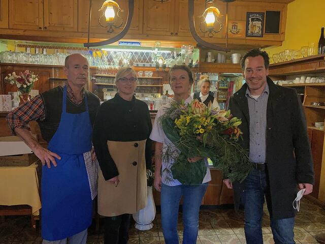 Richard Kramel, Ausschussmitglied Gerti Krejci, Brigitte Kramel und Außenstellenobmann Andreas Kirnberger.