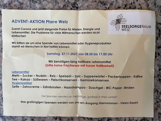Auch in den nächsten Wochenenden sollen noch Spenden gesammelt werden.