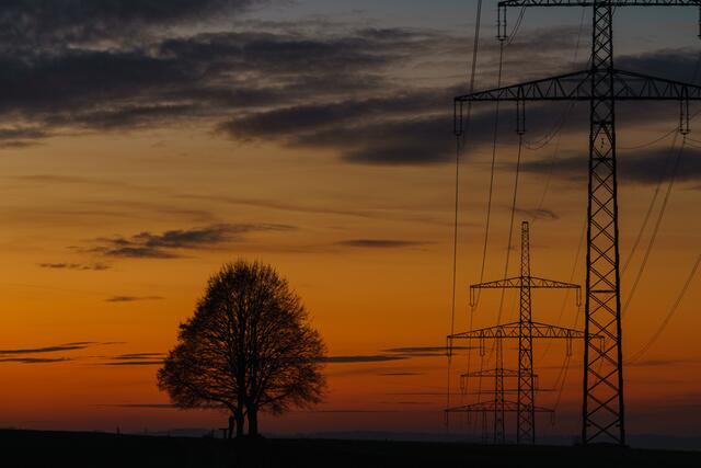 Sonnenuntergang in Hohenzell am Hochfeld, kurz bevor die Blaue Stunde kam