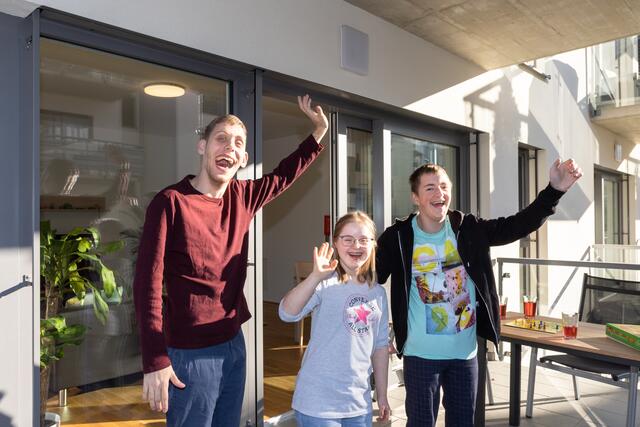 Das Inklusionsprojekt "Begleitetes Wohnen Krausgasse" bietet auch André, Sarah und Christopher die Möglichkeit eines unabhängigeren Lebens.