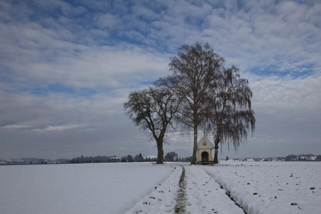 Winterstimmung bei der Ranshofer Kapelle in Pfarrkirchen bei Bad Hall.