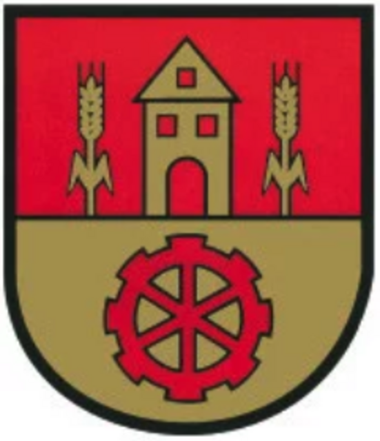 Das Wappen von Antau kann auch als Symbol für Lebenskraft (Ähren), heimatliche Geborgenheit (Festes Haus) und Fleiß (Rad) gesehen werden. | Foto: Antau