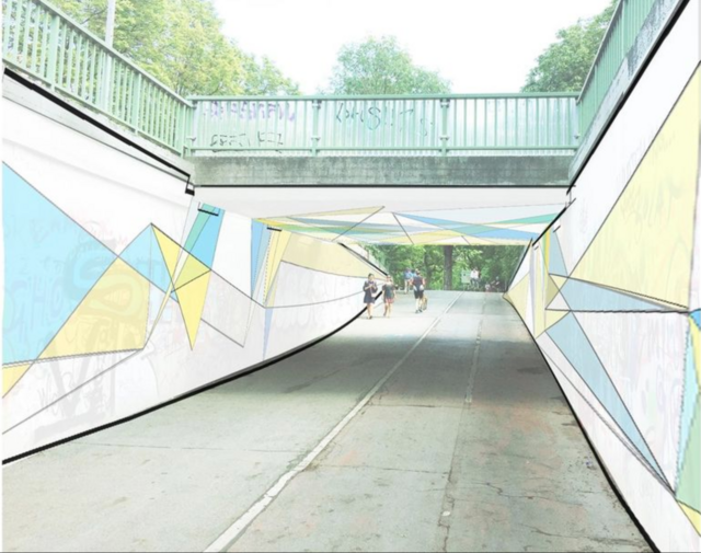 Das neue Kunstwerk von Irena Eden und Stijn Lernout soll die Unterführung Praterstern-Hauptallee aufwerten.