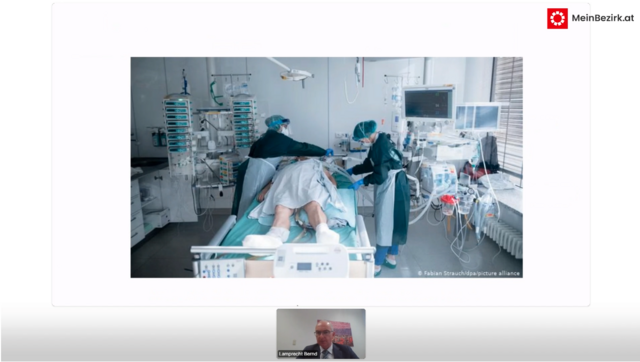138 Personen mussten in Oberösterreich am 1. Dezember wegen Corona auf der Intensivstation behandelt werden. | Foto: Screenshot Vortrag Dr. Bernd Lamprecht