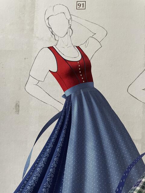 Aus dem Buch "Froschgoscherl, Kittelblech und Hexenstich - Die steirischen Frauentrachten": Die Ragnitzer Alltagstracht, Region Stiefingtal | Foto: Froschgoscherl, Kittelblech und Hexenstich, Zeichnungen: Gemini Labs