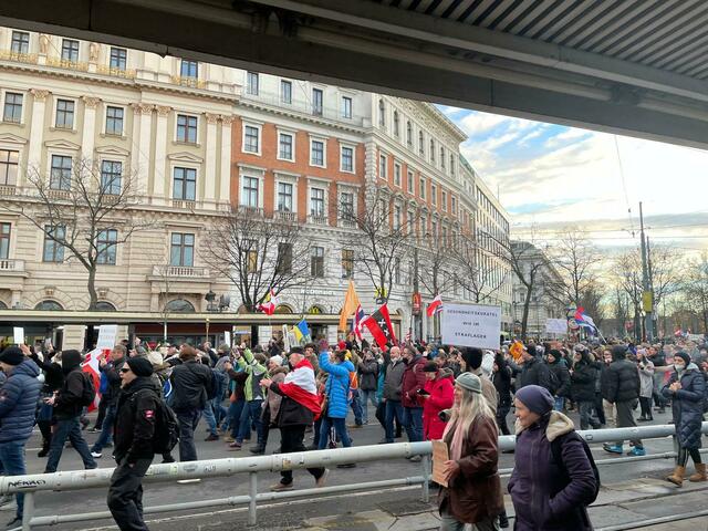 Demonstrationen vor der Universität Wien am Ring