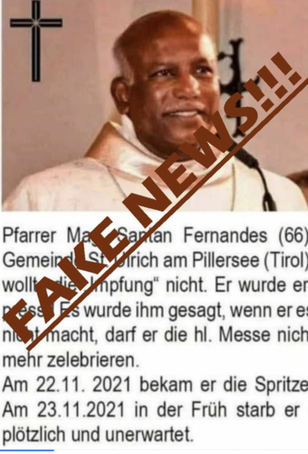 Falschmeldungen von Impfgegnern online.
