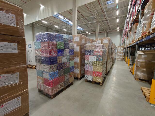 Die Packerl zum Weitertransport bereit.