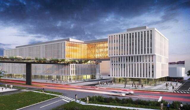 Der höchste Anteil mit rund 170 Millionen stammt von der Linz AG. Diese werden unter anderem in den Ausbau des Hafenviertels fließen. So soll das neue Hafenportal aussehen.  | Foto: Hinterwirth