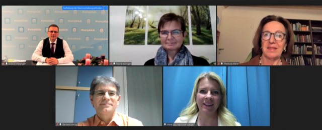 Abg. z. NR August Wöginger, Schulleiterin Maria Edlinger, Obmann-Stv. der SVS Theresia Meier, Leiter der NÖ Pflegehotline Gerhard Heilig und Landesbäuerin Irene Neumann-Hartberger | Foto: LK NÖ/Bieder