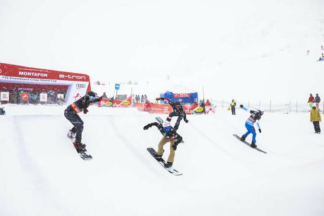 Von 9. bis 11. Dezember dreht sich im Montafon alles um die Weltcup-Bewerbe der Snowboardcrosser. | Foto: Montafon Tourismus GmbH, Fotograf: Stefan Kothner