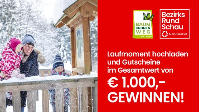Einfach Christkindlauf-Moment hochladen und mit etwas Glück Gutscheine im Gesamtwert von € 1.000,- gewinnen.
