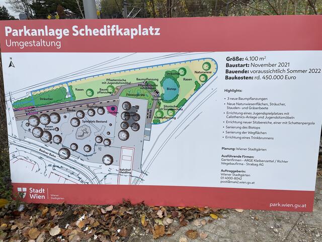 Die Fakten für die Umgestaltung für die Parkanlage Schedifkaplatz.