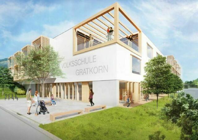 Und so soll die neue Volksschule der Marktgemeinde aussehen. Noch bevor sie fertig ist, wird in Gratkorn heftig diskutiert. | Foto: KK