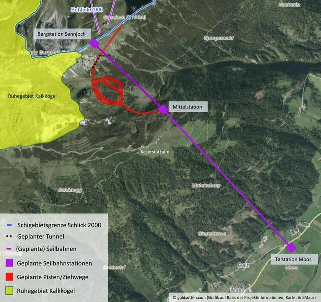 Die Pläne für eine Liftverbindung vom so genannten Gmoch in Neustift in die Schlick sind vom Tisch. | Foto: Grafik: BI Rettet die Goldsutten