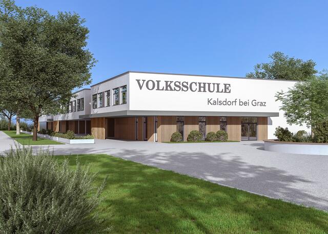 So wird die neue Volksschule in Kalsdorf nach Fertigstellung aussehen. | Foto: KK