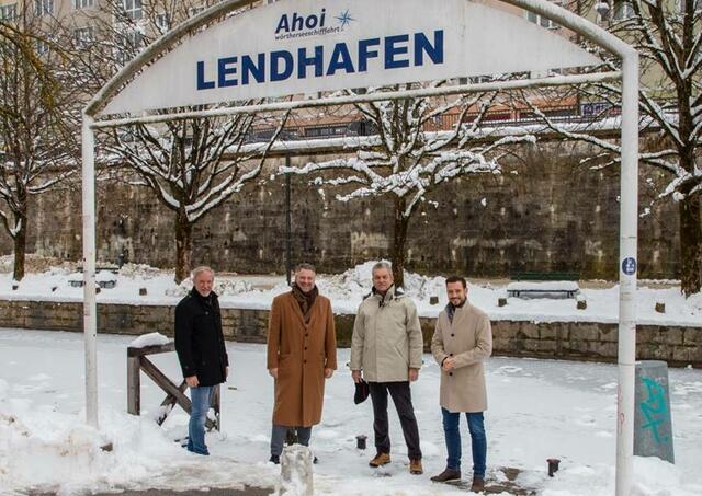 Helmuth Micheler (GF Tourismusregion Klagenfurt), Adolf Kulterer (Obmann des TVB Klagenfurt), SR Max Habenicht und LR Sebastian Schuschnig.  | Foto: Büro LR Schuschnig/Taltavull