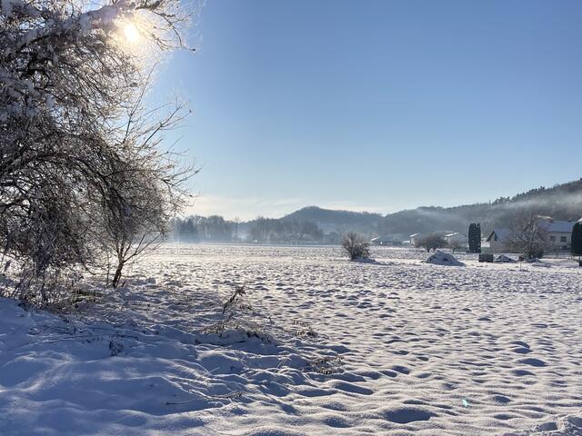Winterlandschaft bei strahlendem Sonnenschein