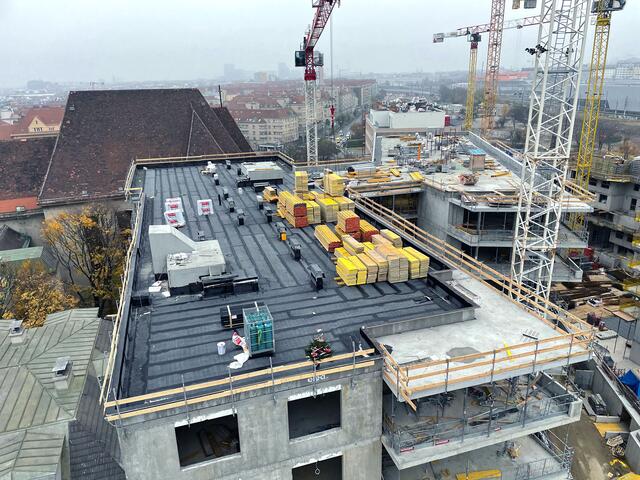 Der Rohbau des ÖJAB-Pflegewohnhauses Neumargareten ist fertig.