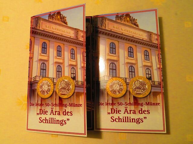 Die Ära des Schillings geht zu Ende. 
Die letzte 50,-- Schilling Münze Österreichs
