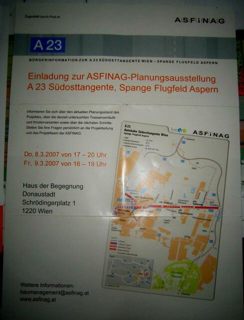 Präsentation des einstigen Projekts zur Verlängerung der A 23 bis in die Seestadt im Jahr 2007. | Foto: ASFINAG (mit Dank für die Abdruckgenehmigung)