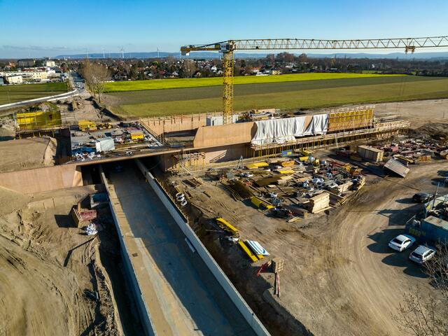 Der Ausbau der Pottendorfer Linie (Hier in Ebreichsdorf) schreitet weiter voran. | Foto: ÖBB, Florian Frey