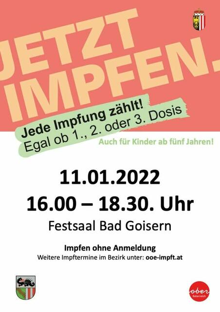 Impfen ohne Anmeldung in Bad Goisern. | Foto: Gde. Bad Goisern