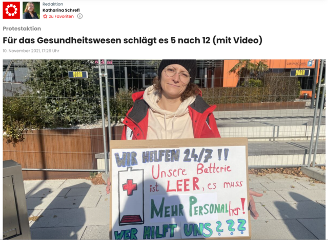 Demo des Gesundheitspersonals: 5 nach 12