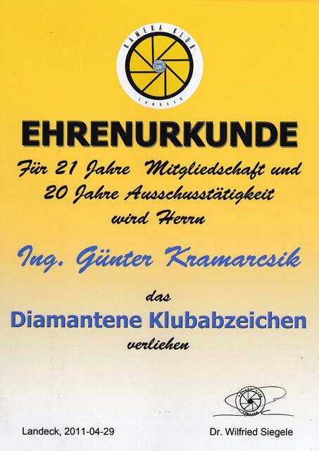Bild 10: Höchste Funktionärs- Auszeichnung des KKL. Im Jahr 2019 war die Absicht der Sektion Film &amp; Video mich als Ehrenmitglied für meine Verdienste auszuzeichnen. Das wurde vom Obmann massiv abgelehnt und ca. 6 Monate schloss er mich auch vom Verein als Mitglied aus. Der Rest ist Schmutzwäsche. | Foto: © by Ing. Günter Kramarcsik