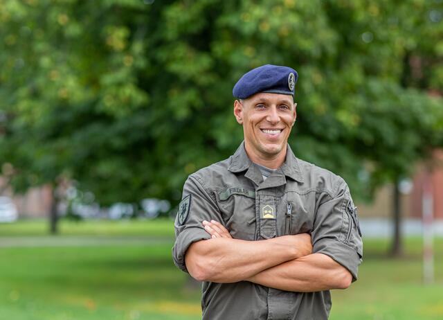 Der Oberstleutnant des Generalstabsdienstes Helmut Fiedler an seinem Dienstort in Straßburg. Der Berufsoffizier freut sich bereits auf seinen nächsten Heimaturlaub in Neunkirchen. | Foto: Eurocorps