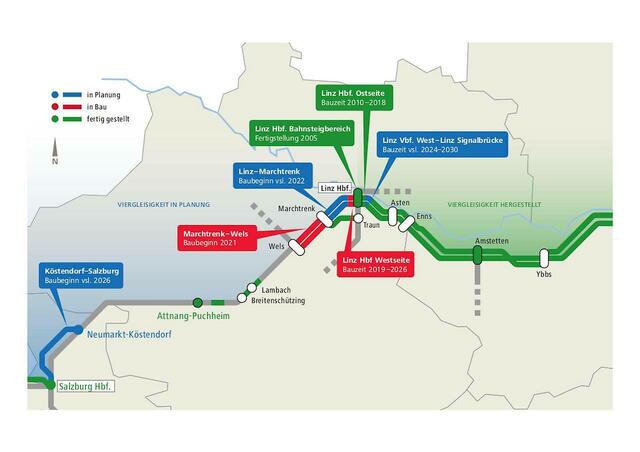 Der Ausbau der Westbahnstrecke liegt 2022 besonders im Fokus, zahlreiche Streckensperrungen werden dafür nötig sein.