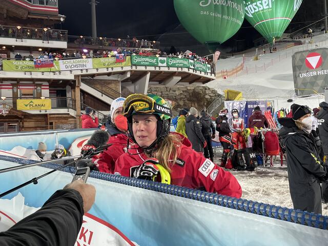 Für Katharina Liensberger verlief das Schladminger Nightrace nicht nach Wunsch. Sie rutschte im zweiten Durchgang auf Platz 21 zurück. | Foto: Hollinger