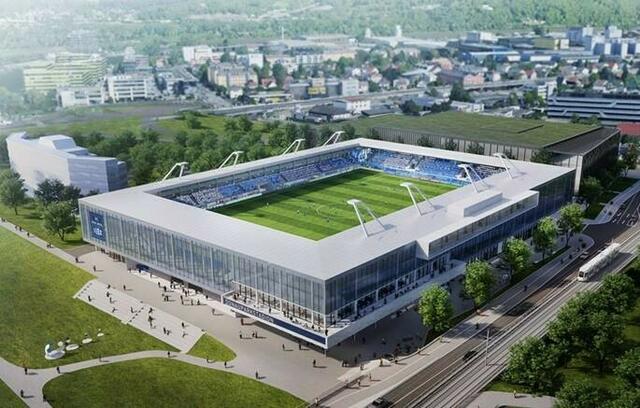 Das Stadion an der Donau wird eine echte Hybrid-Arena – samt Büroflächen, Geschäften und einem Panorama-Restaurant. | Foto: Atelier Mauch